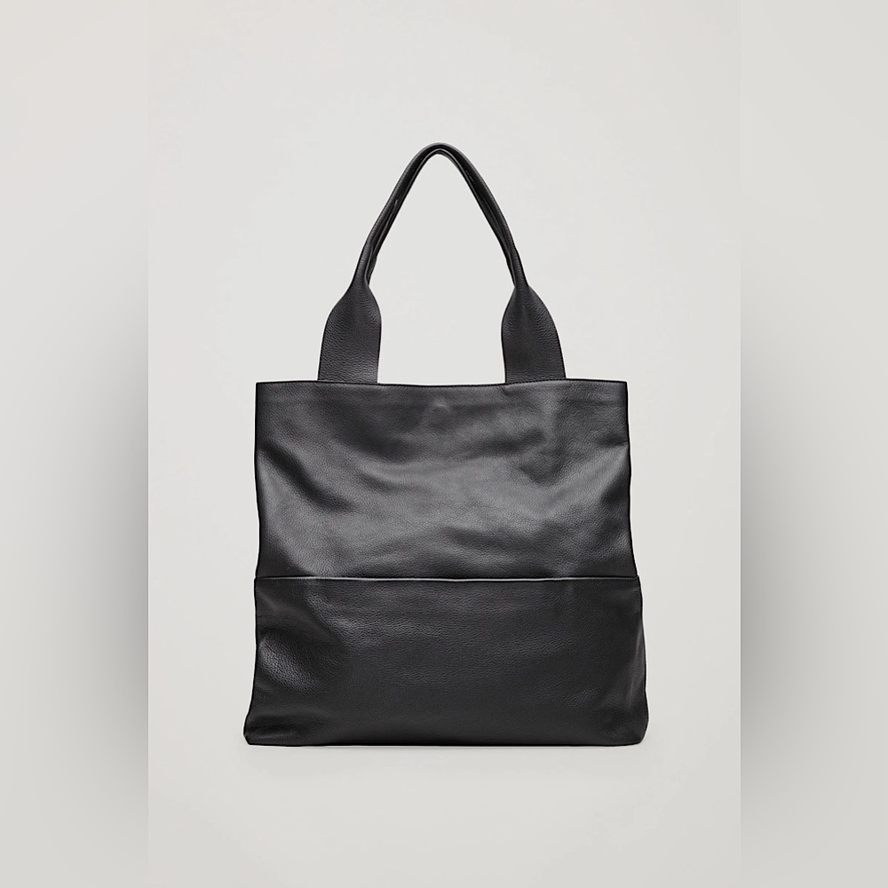 COS Black Leather Tote Bag